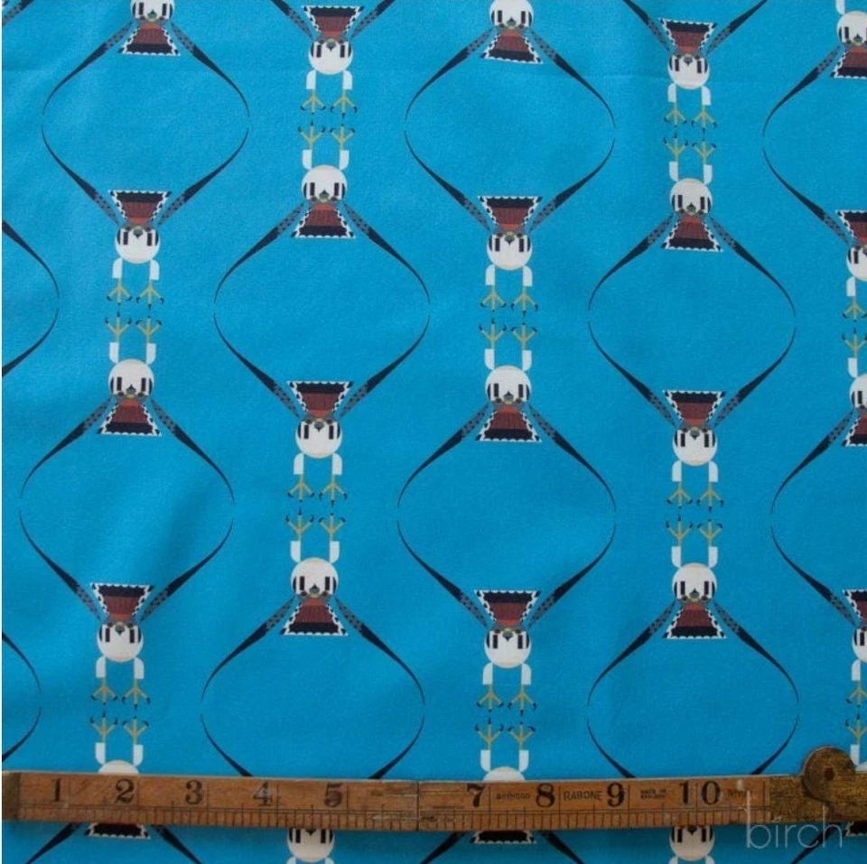 Charley Harper•Canyon County•Canyon Falcon Fabric•1yd•BTY•Blue•Organic!  - Image 3 of 4
