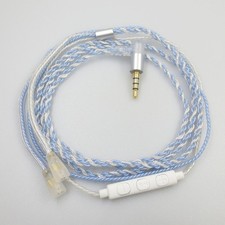 Silver Plated With Mic Audio Cable For Sennheiser IE8 IE80 IE8I IE80s Headphone