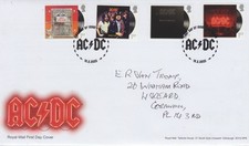 GB ROYAL MAIL FDC COVER 2025 AC/DC MUSIC BAND EX MINIATURE SHEET GLASGOW PMK
