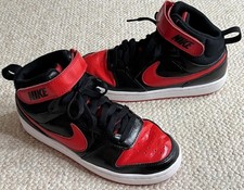 NIKE Court Borough Mid Boy's Size 5.5Y Red Black Sneakers Shoes CD7782-003