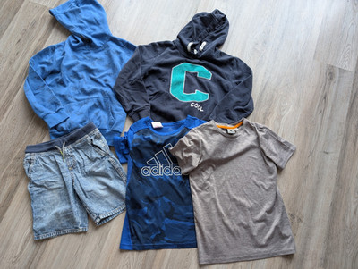 Crane Jungen 5-tlg Outfit-Set Gr. 134/140 Hoodie, T-Shirts & Shorts, Jersey