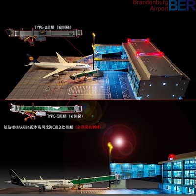 1/200 Airplane Airport Module Terminal Apron Model DIY With Lighting Scene Gifts