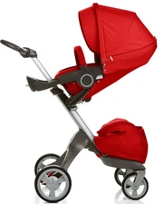 $1200 BABY Stokke Xplory Stroller RED NEVER USED Scandinavian design Sunshade