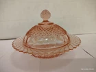 Anchor Hocking MISS AMERICA PINK Depression Glass BUTTER DISH Antique 1930 w/Lid