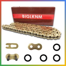 Motorcycle Drive Chain 520 X-Ring 114 Links Heavy Duty Gold Master Link