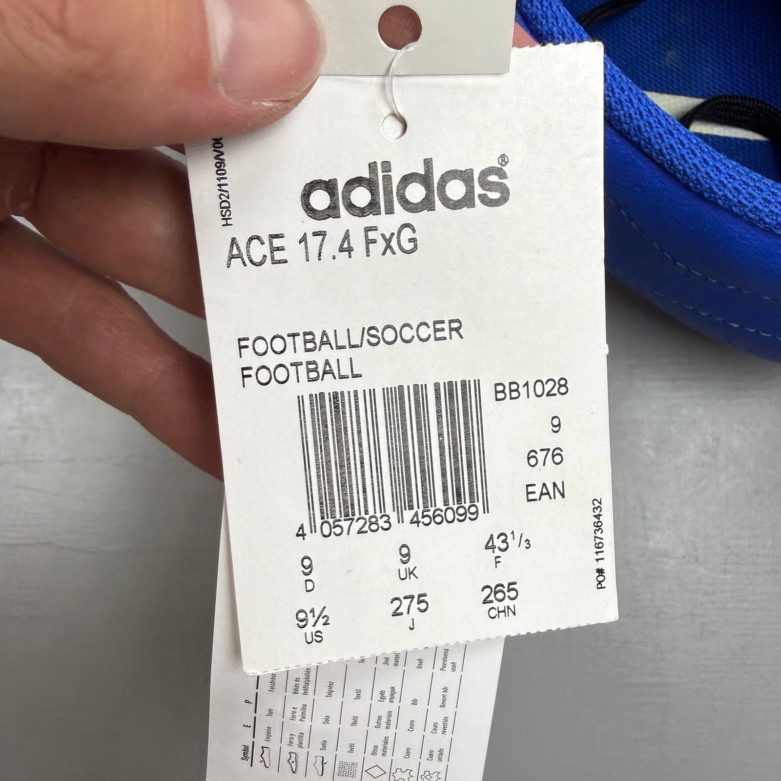 Adidas Football Boots Ace 17.4 FxG Blue Pink White UK 9 Men's Trainers BB1028 image 5