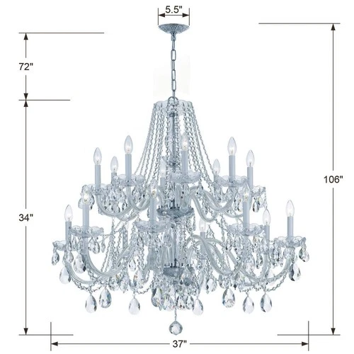 Crystorama 37" Wide Chrome 16-Light Traditional Crystal Chandelier - Picture 7 of 7