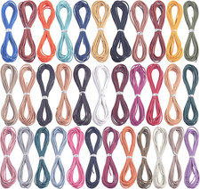 50 Yards 2.0Mm 10 Colors round Jewelry Real Leather Cord, Leather String for ...