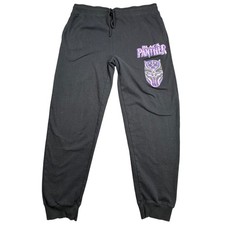 Marvel Studios Black Panther Sweatpants Mens 2XL Black Graphic Jogger Marvel