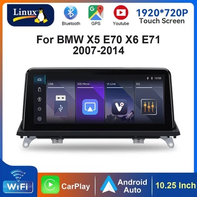 10.25" IPS Autoradio GPS Navi für BMW X5 E70 X6 E71 CCC CarPlay SWC Linux USB BT - Bild 1 von 4
