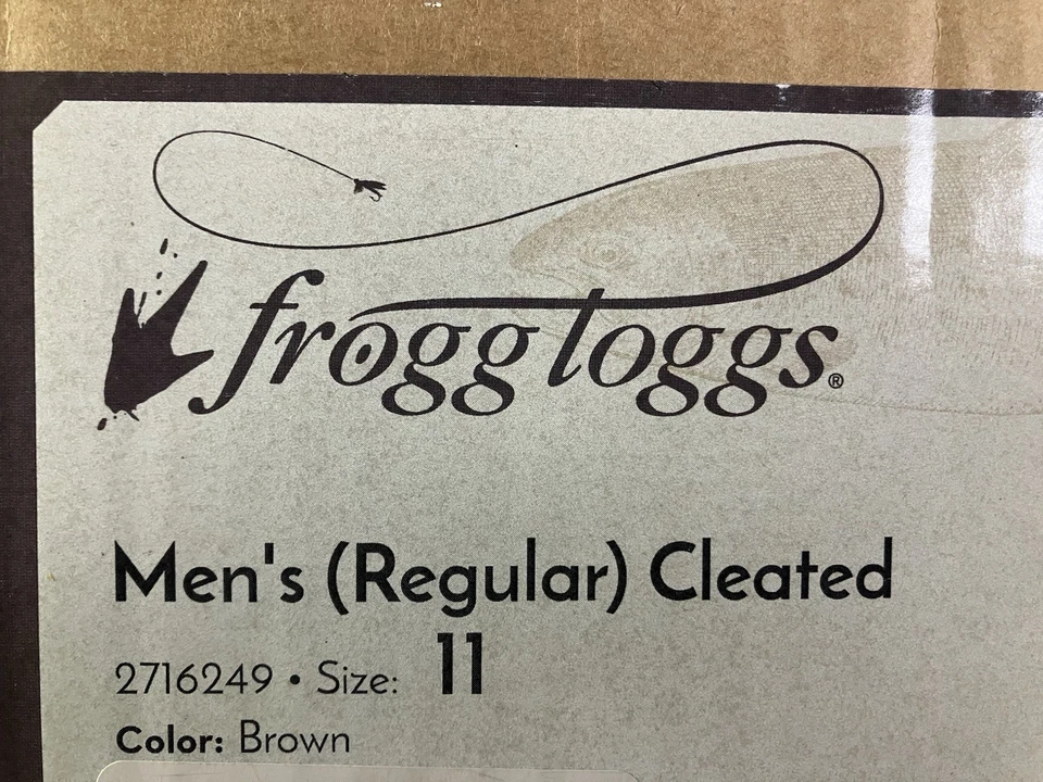Frogg Toggs Rana II Btft PVC Hip Waders Cleated 男式尺寸 11 棕色 #2716249 全新带盒 — 第 3/4 张图片