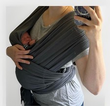 KeaBabies Baby Wrap Carrier Ring Sling Graphite Adjustable for Babies 0-36 mos 