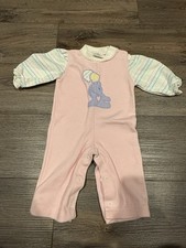 Vintage Health-Tex Girls Romper Size 9 Months Pink