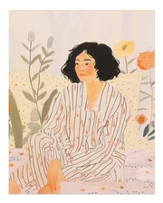 Charming Floral Portrait Wall Art Poster - Serene Home Decor