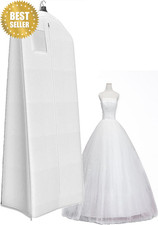 71 Inch Wedding Dress Garment Bag, Breathable Bridal Dress Garment Cover, Travel