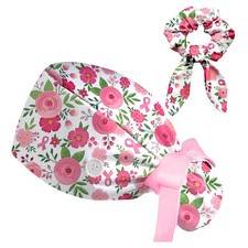 Adjustable Scrub Surgical Caps Nurse Hat With Sweatband Buttons For Men Women