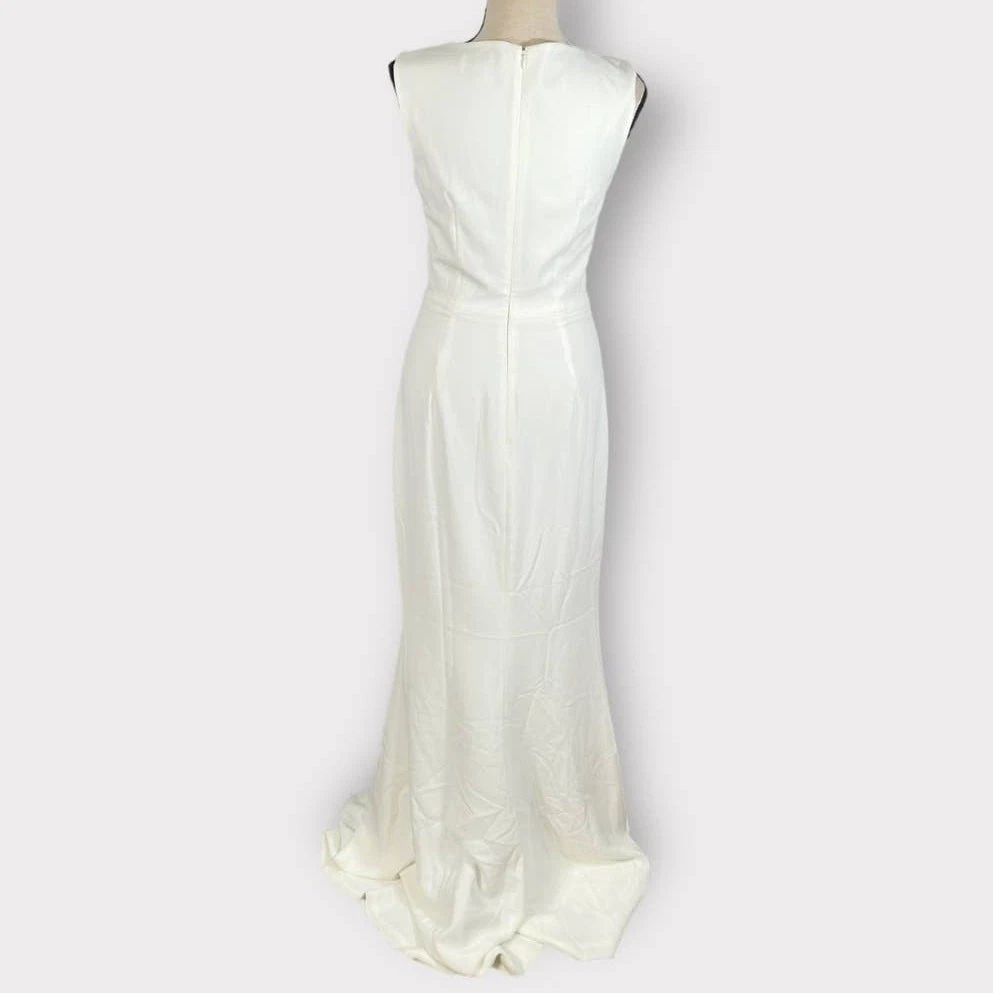 OFF WHITE Abito The Population Monroe abito spacco laterale donna piccolo bianco sporco maxi nuovo con etichetta