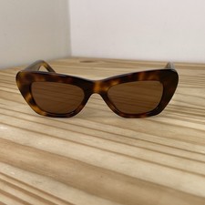 Rare Designer Cat Eye Tortoise Shell Sunglasses Mid Century Retro 90 s Y2K Thick