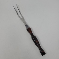 Cutco Carving Serving Turning Fork Brown Swirl Handle 1727 Made in USA