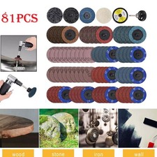 81Pcs 50mm R-type Quick Change Discs Abrasive For Die Grinder Sanding Pads Kits