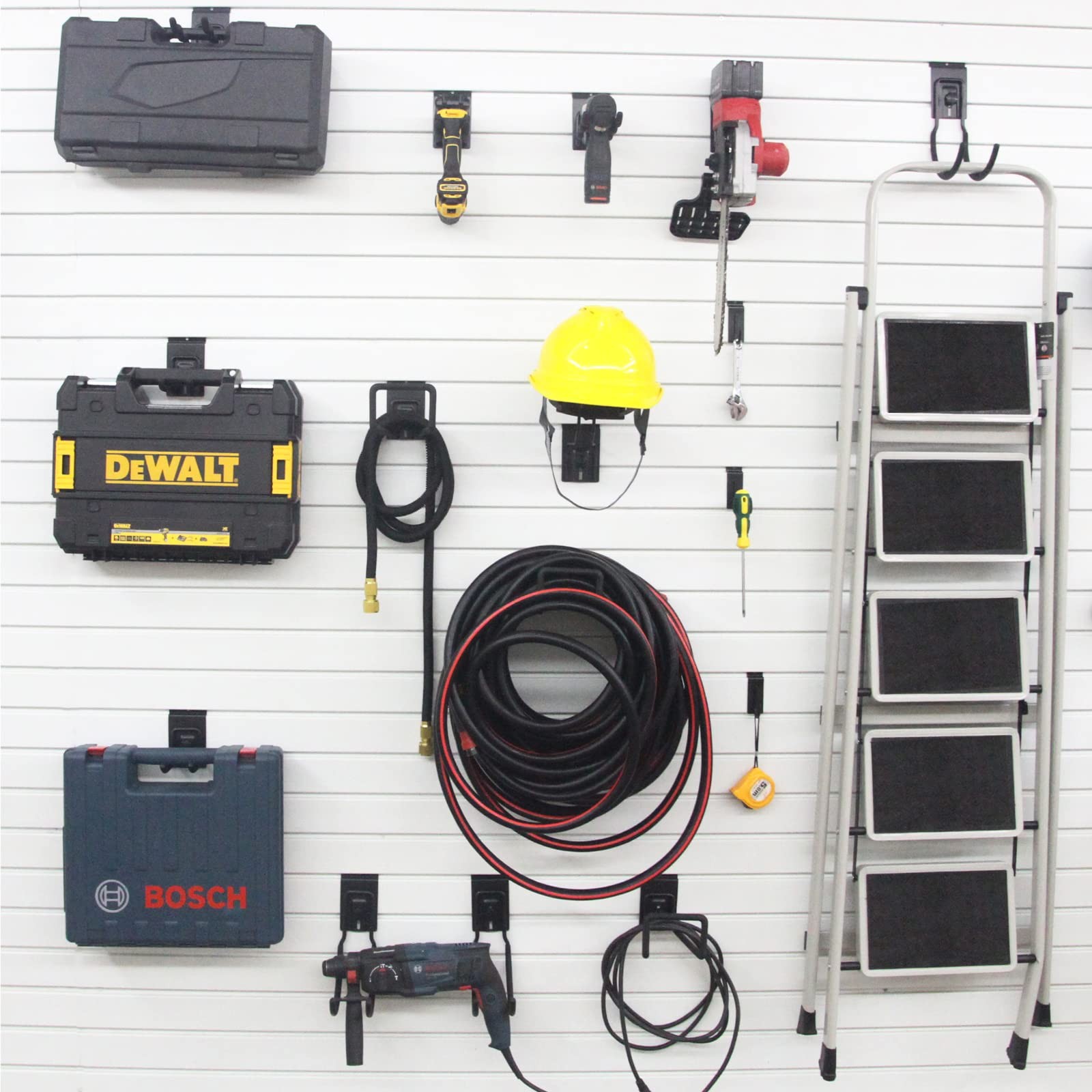 Slatwall Wave Hooks with Lock, Adjustable Garage Slatwall J Hooks