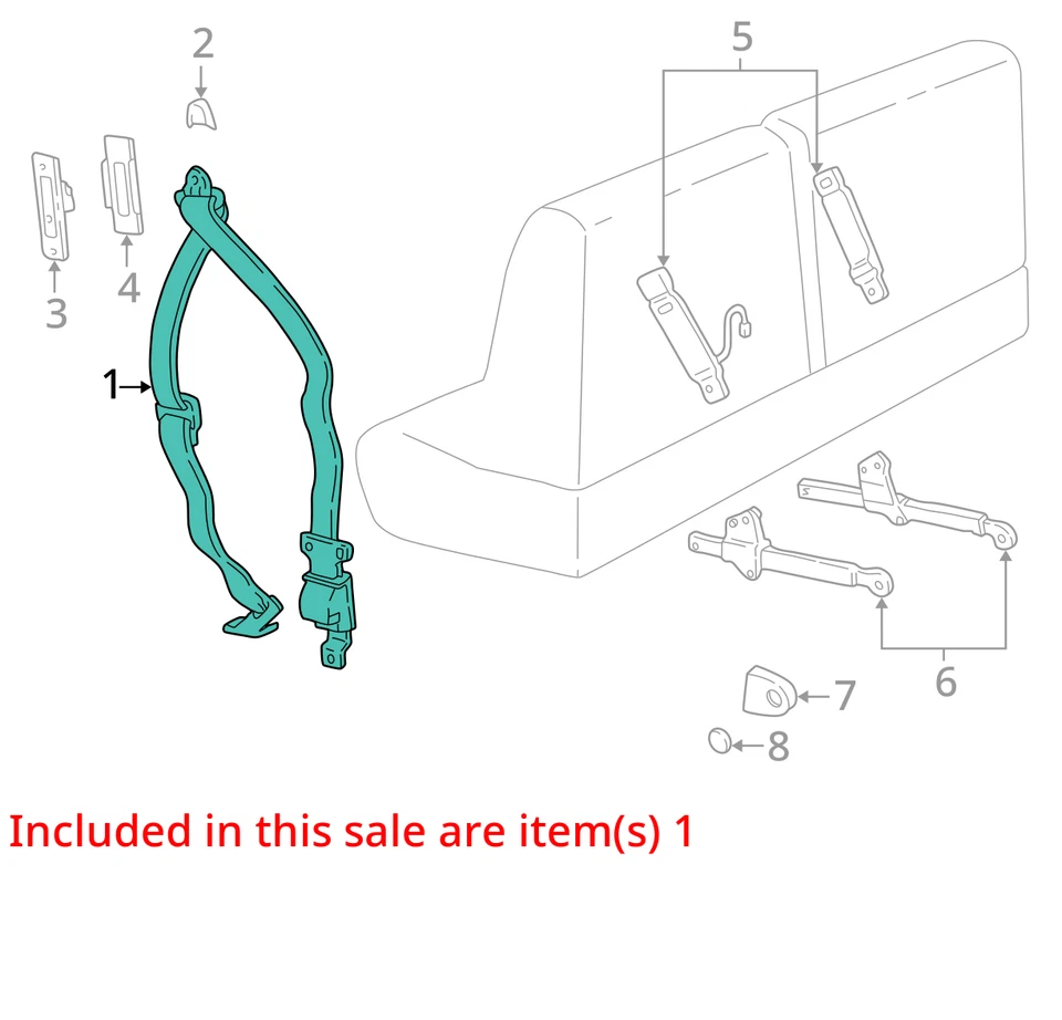 Seat Belt Front 2 Door Bucket Seat Driver Retractor Fits 01-02 EXPLORER 9802049 - Image 4 of 4