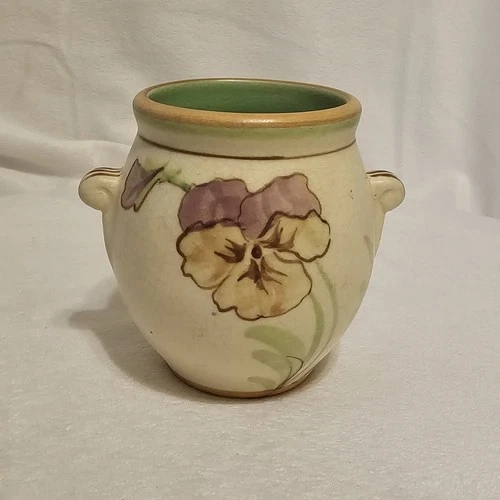 Weller Pottery Vase 3.75" Pansy Pastel Vintage Decorative Flower Pottery