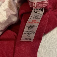 George Baby Girls red Floral Long Sleeve Dress 12-18 Months
