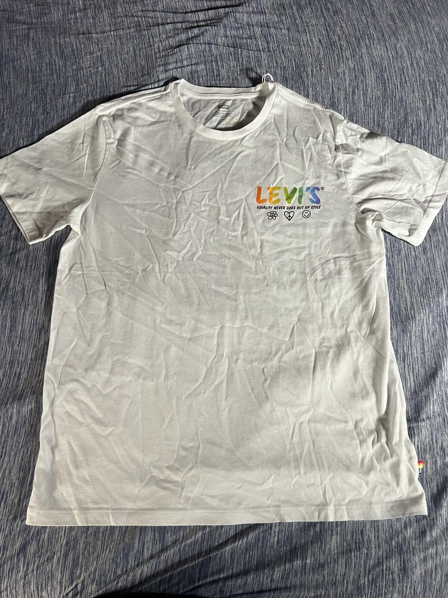 Levi s t shirt medium White equality never goes out of style eBay