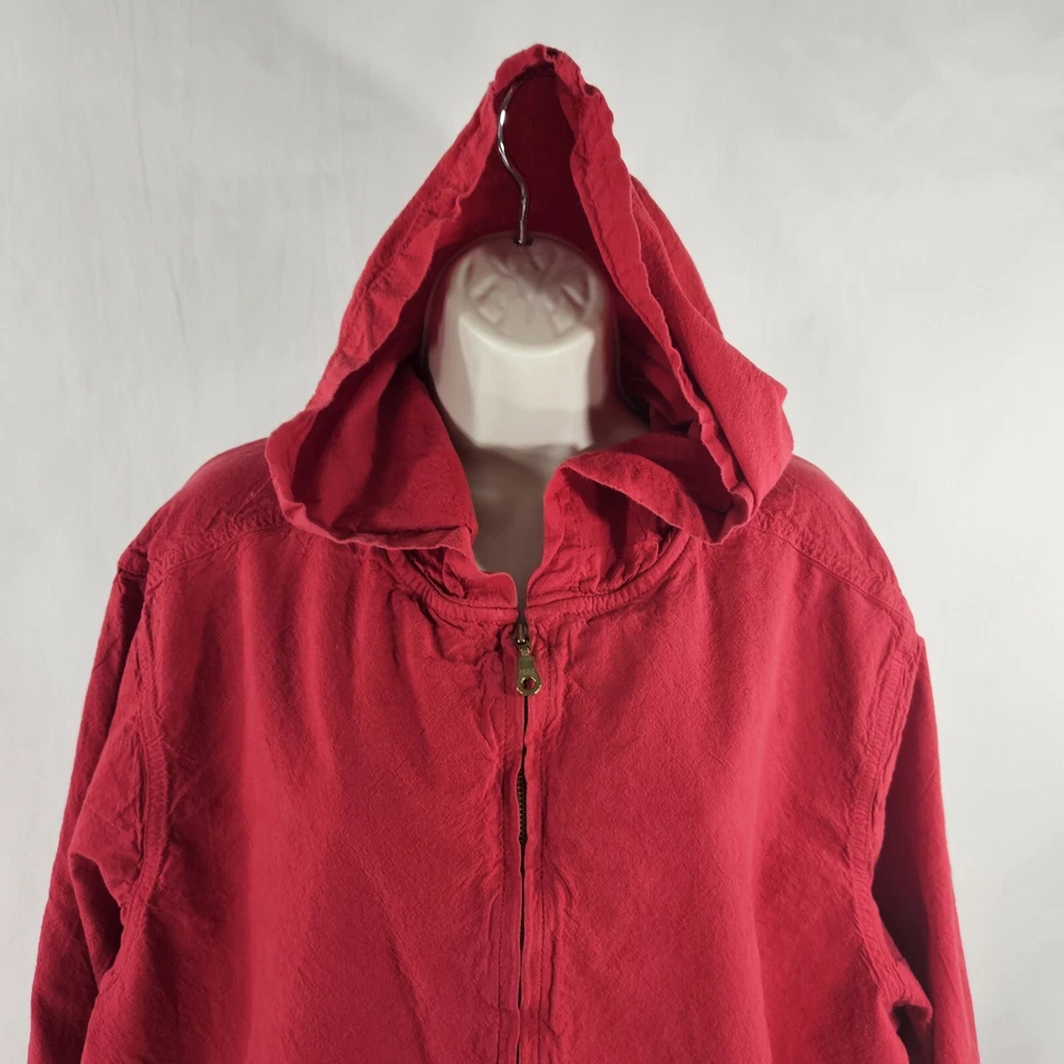 Erika II женщин Топ блузка размер 3XL красный байки с капюшоном золото молнии спереди длинным рукавом Y2k - Изображение 4 из 4