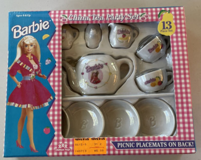 Vintage 1994 BARBIE Mattel Chilton Toys 13 Piece China Tea Party Set NEW NIB