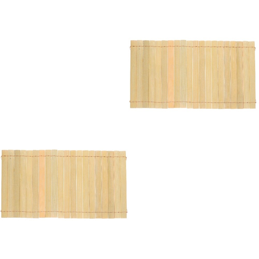 2 Rolls Bambus Rutscht Sushi-Rollmatte Pinselstift Reis Papier