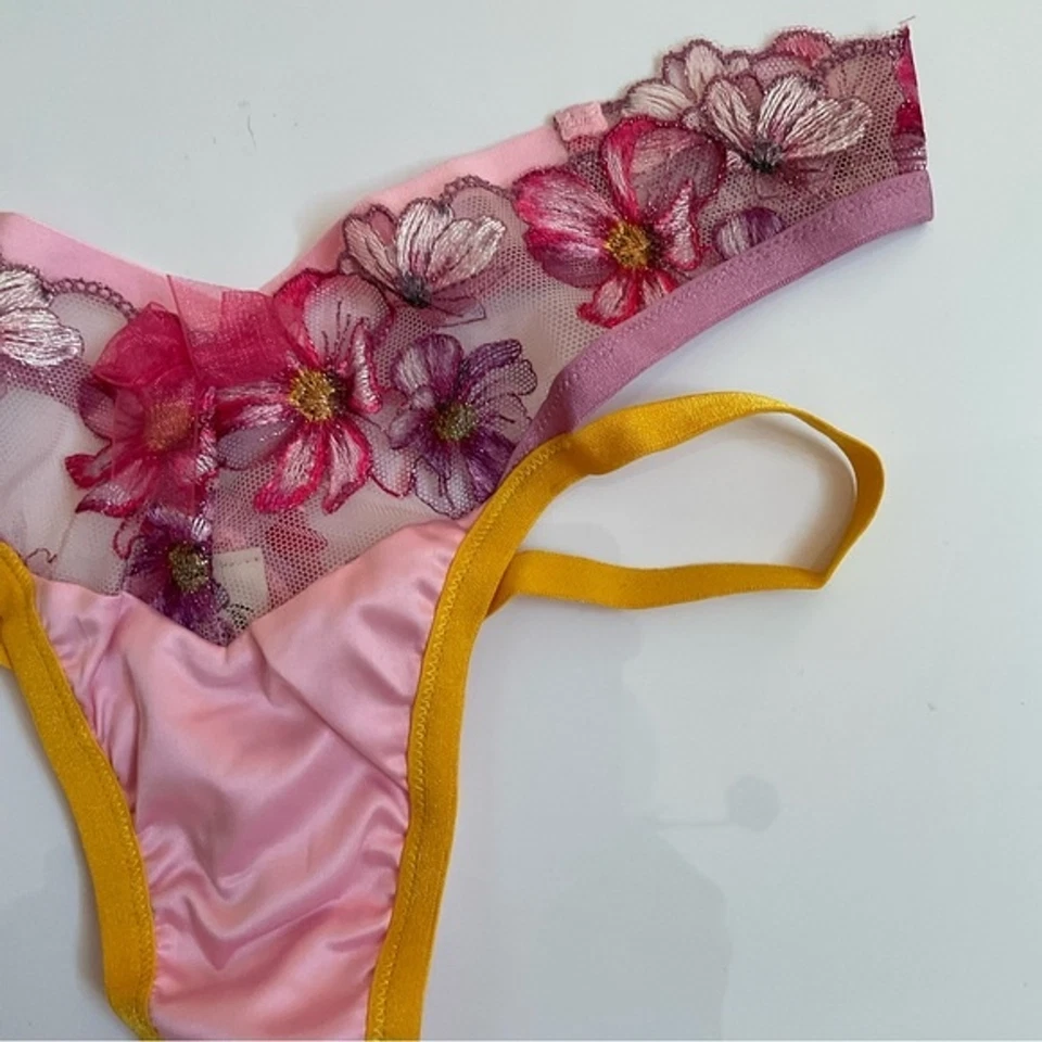 For Love & Lemons Tanga Para Mujer XXS Rosa Floral Bikini Nuevo Con Etiquetas Sexy Foto 4 de 4
