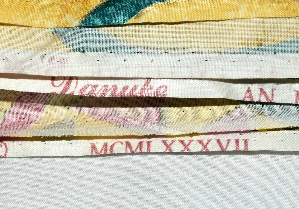 De colección 1987 Westgate Danubio Amarillo Rosa Teal Remolinado Serigrafía Tela 54"X155" Foto 3 de 4