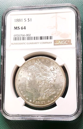1881-S Morgan Dollar - VAM-63 - NGC - MS-64 - Amazing Rev. Toning