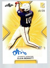 2021 Leaf Perfect Game Showcase Autographs Yellow #BAEB1 Elgin Bennett 10/20