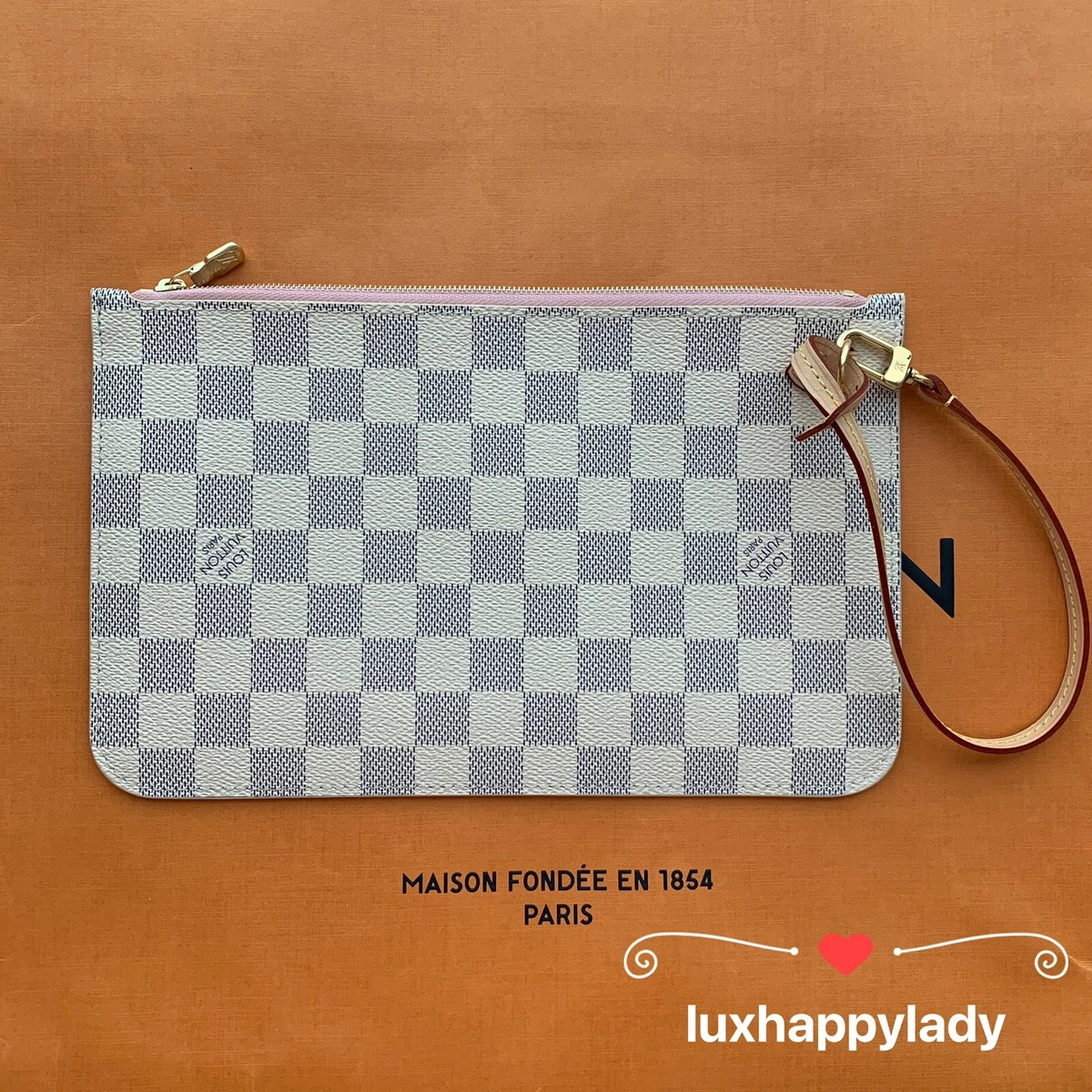Damier azur store wristlet