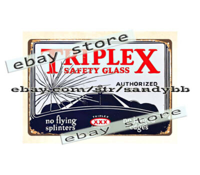 Triplex Safety Glass Dealer metal tin sign office cantine home decor