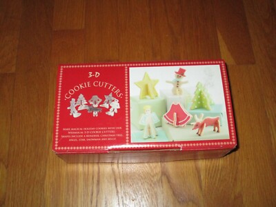 Nordic Ware 3D Christmas Cookie Cutters Reindeer Angel Star Tree Snowman Bell