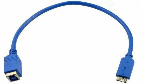 USB 3.0 Type-B Female to Micro-B Male Cable 0.3m | Straight 10-Pin 4.8Gbps - Image 3 of 4