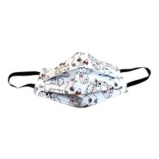 Face Mask Washable Quilted Filter  Nose Wire Fall Black  White Cat Kitty