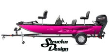 Northern Pike Bait Boat Wrap Vinyl Graphic Decal Kit Fish Bass Fishing Hot Pink