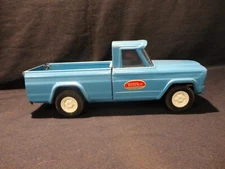 Vintage Pressed Steel Tonka Jeep Pickup Truck Blue Paint Complete Windows Nice
