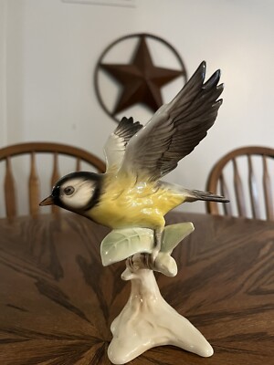 1960s Goebel Kohlmeise Porcelain Great Titmouse Figurine Germany 6