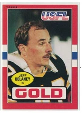 1985 Topps USFL Jeff Delaney Denver Gold #30