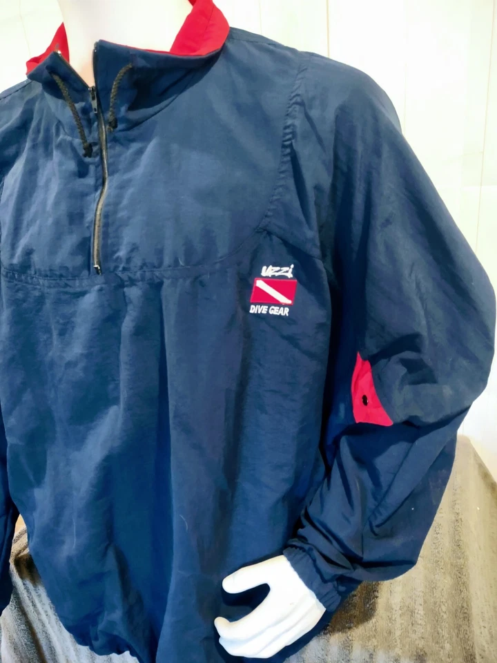 Pullover cortavientos vintage hecho en EE. UU. Uzzi equipo anfibio buceo XL 90s 🤿 Foto 3 de 4