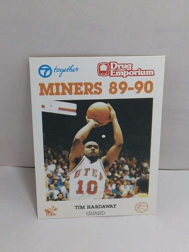 1989 Drug Emporium UTEP Schedule Tim Hardaway HOF