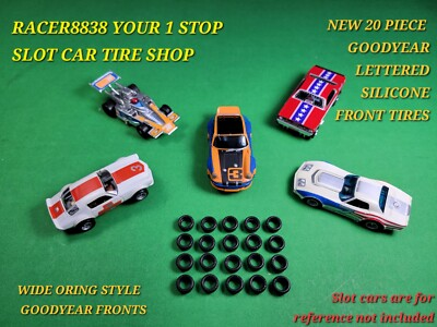 #ad #ad 20 Piece WIDE AFX GOODYEAR Lettered FRONT SILICONE Tires HO Slot Car Parts $15.98