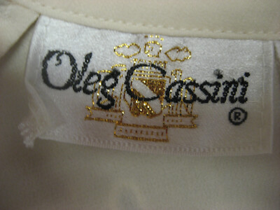 Vintage Oleg Cassini Silk Ivory Beaded and Iridescent Sequined Blouse Size 12