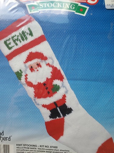 Good Shepherd HELLO FROM SANTA Christmas Holiday Knit Stocking Kit 87400 24" NOS - Picture 4 of 5